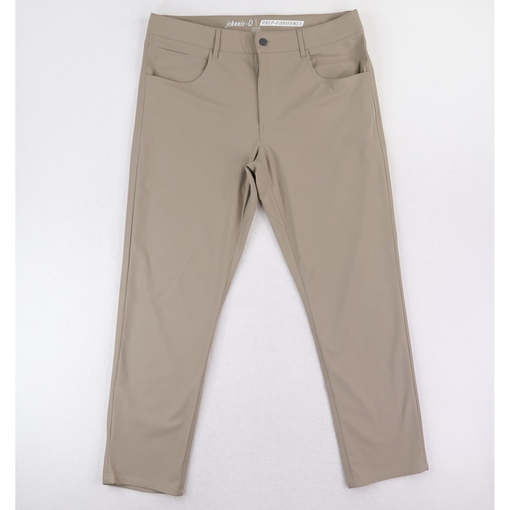 Johnnie-O Cross Country Prep-Formance Pants Men 36x30 Khaki Straight Leg Golf